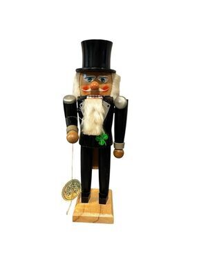 Vintage WETTENGL German Handarbeit  Nutcracker Irish Clover Hair Beard Top Hat
